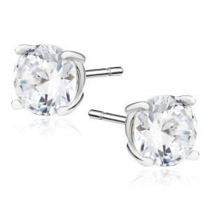Cercei argint rodiat cu pietre 7mm DiAmanti 2CO7ER_W-DIA (Argint 925‰ 1,4 g.)
